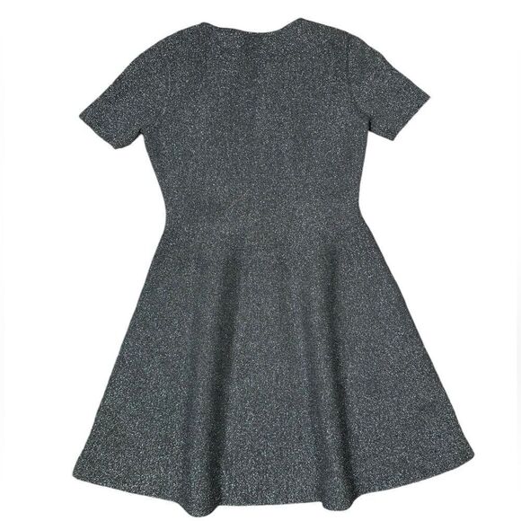 Milly Minis Girls Fancy Silver Metallic Twirly Skater Dress - Picture 2 of 5